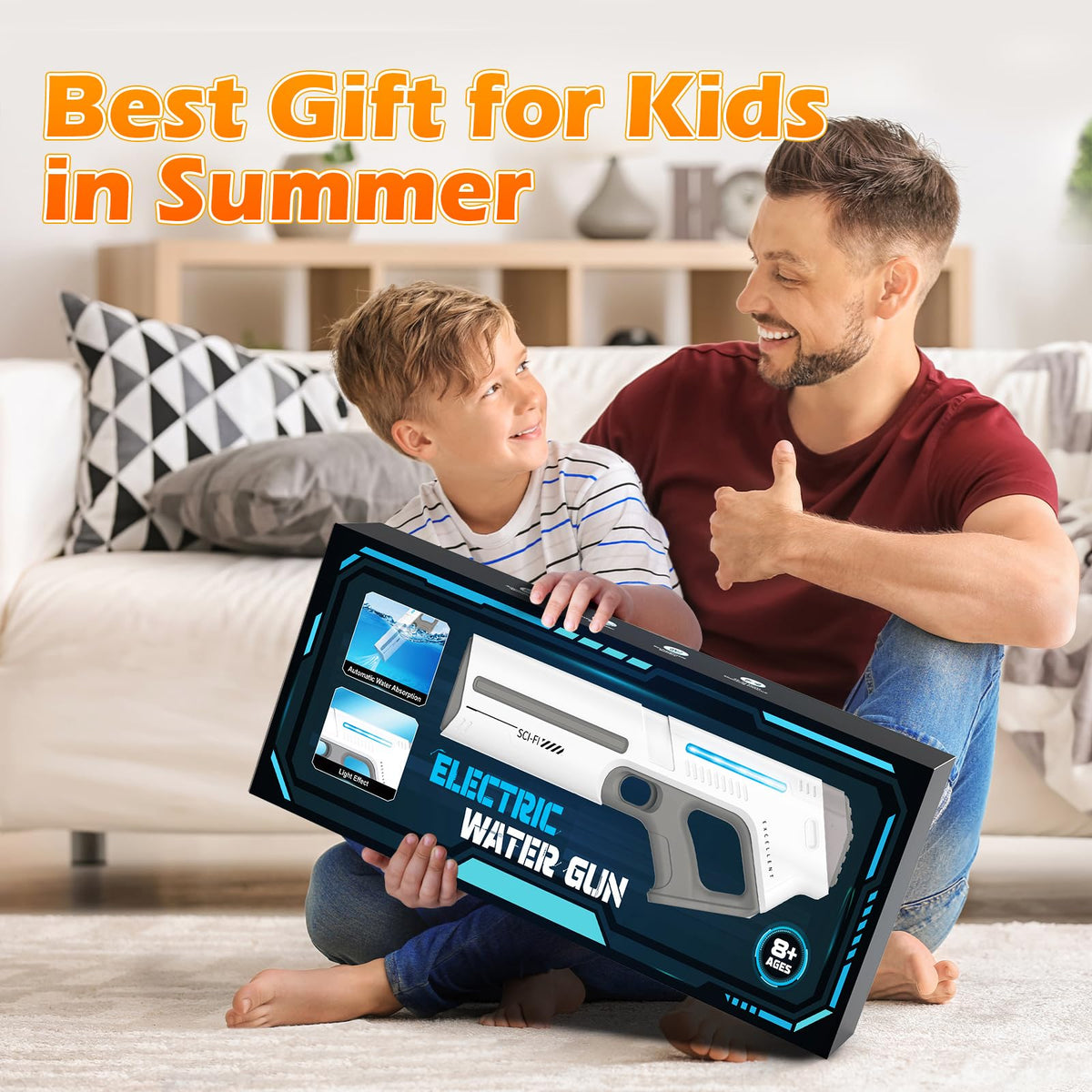 Skirfy water gun ideal for backyard, pool, or beach fun.