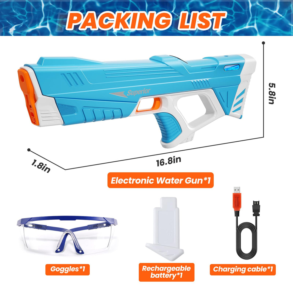 Skirfy water gun durable ABS casing built for rough play