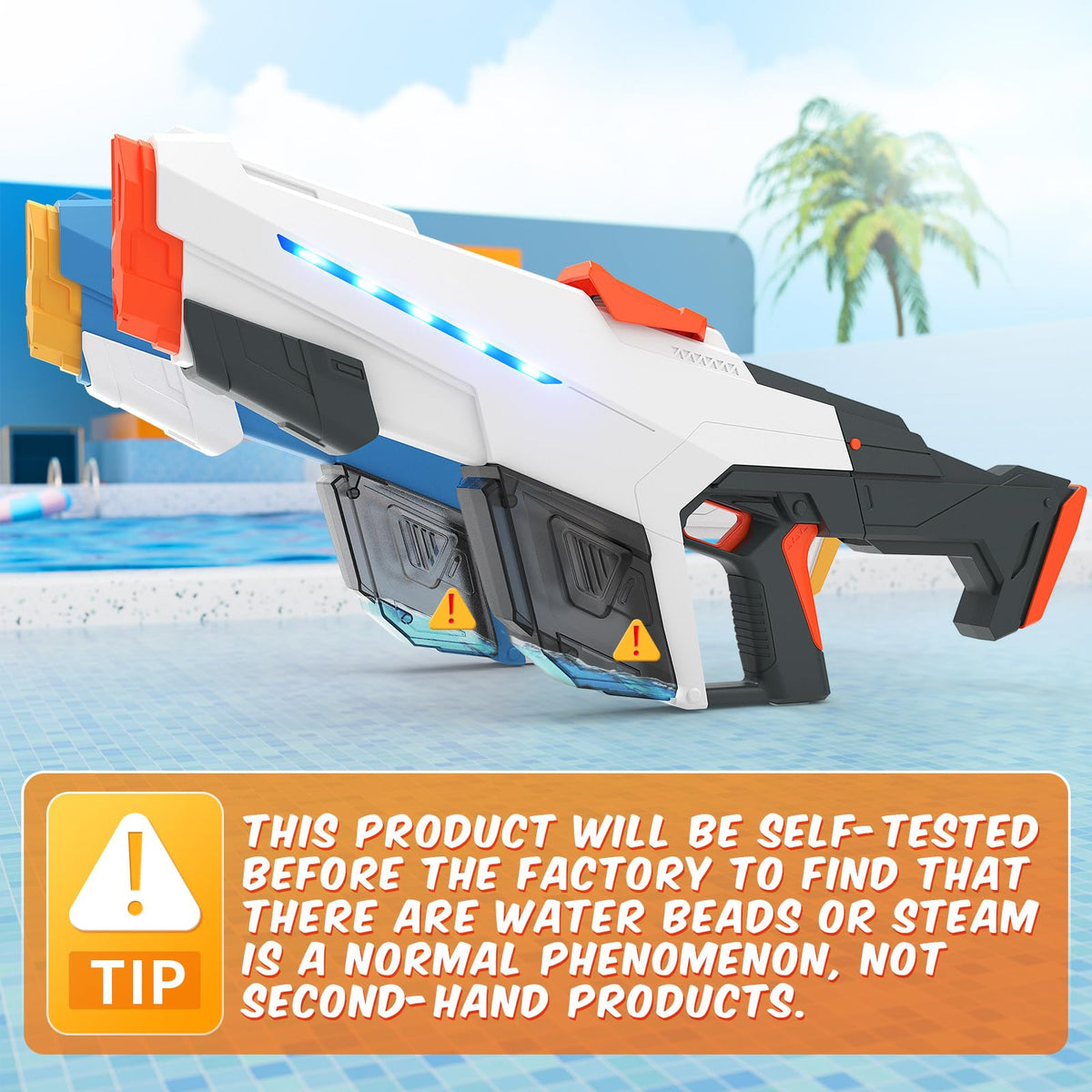 Skirfy water gun includes goggles for immediate outdoor play.