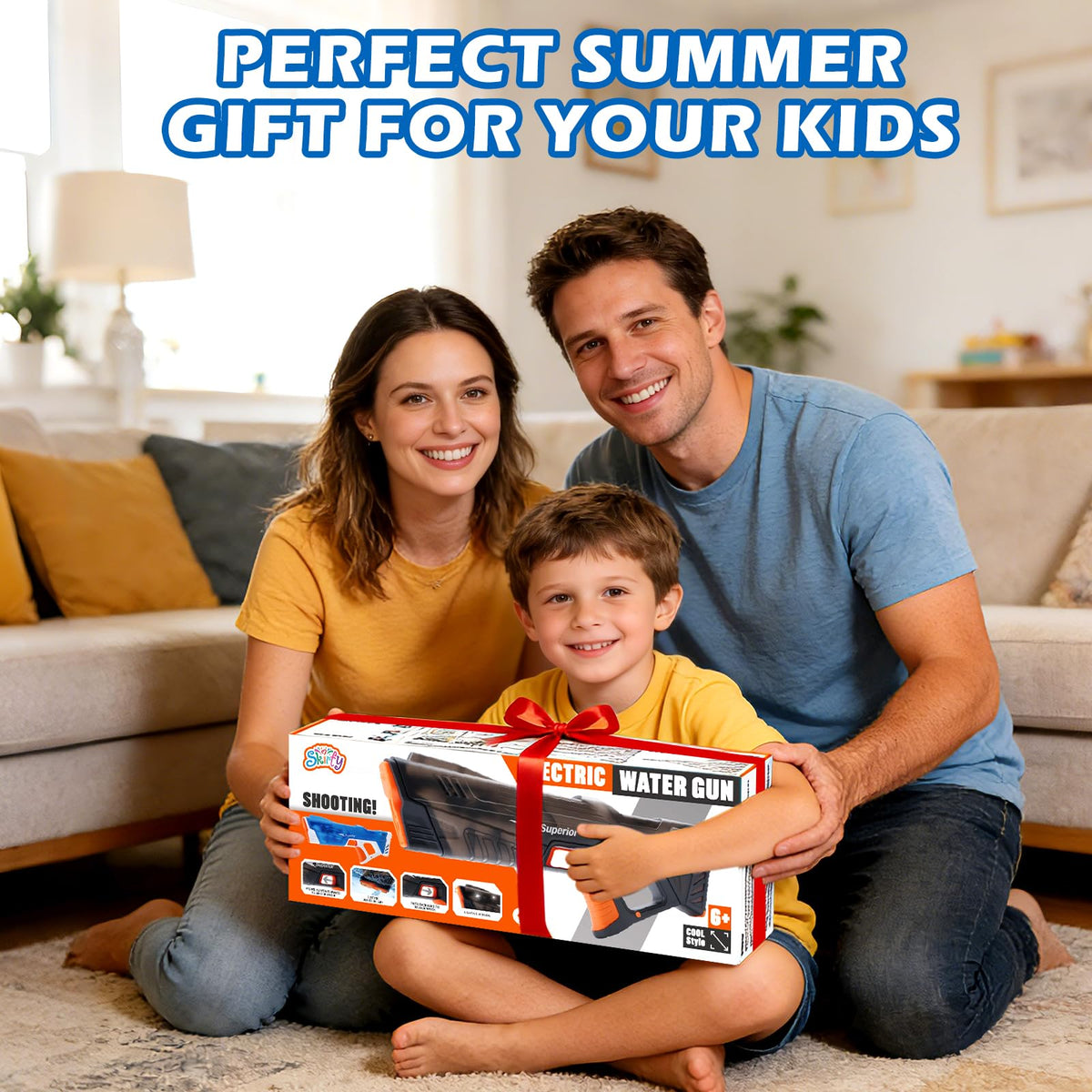 Skirfy electric water gun package includes everything for instant fun.