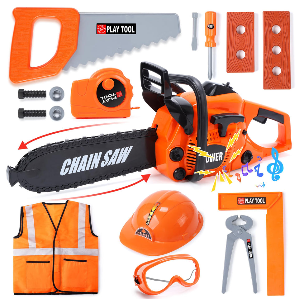 Skirtoy kids chainsaw realistic design with startup sounds for engaging pretend play