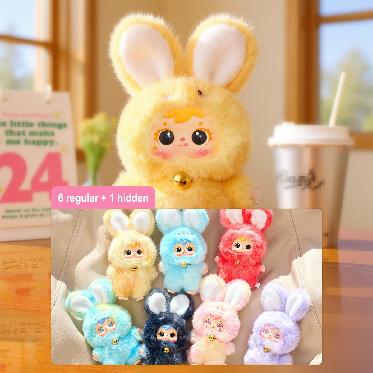 Samuel Magic Bunny blind box figure with rotating eyes for interactive display.