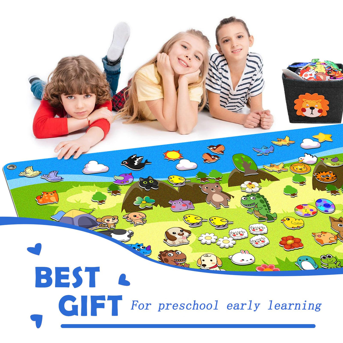 SKOLESK easy cleanup storage bucket helps tidy up after play