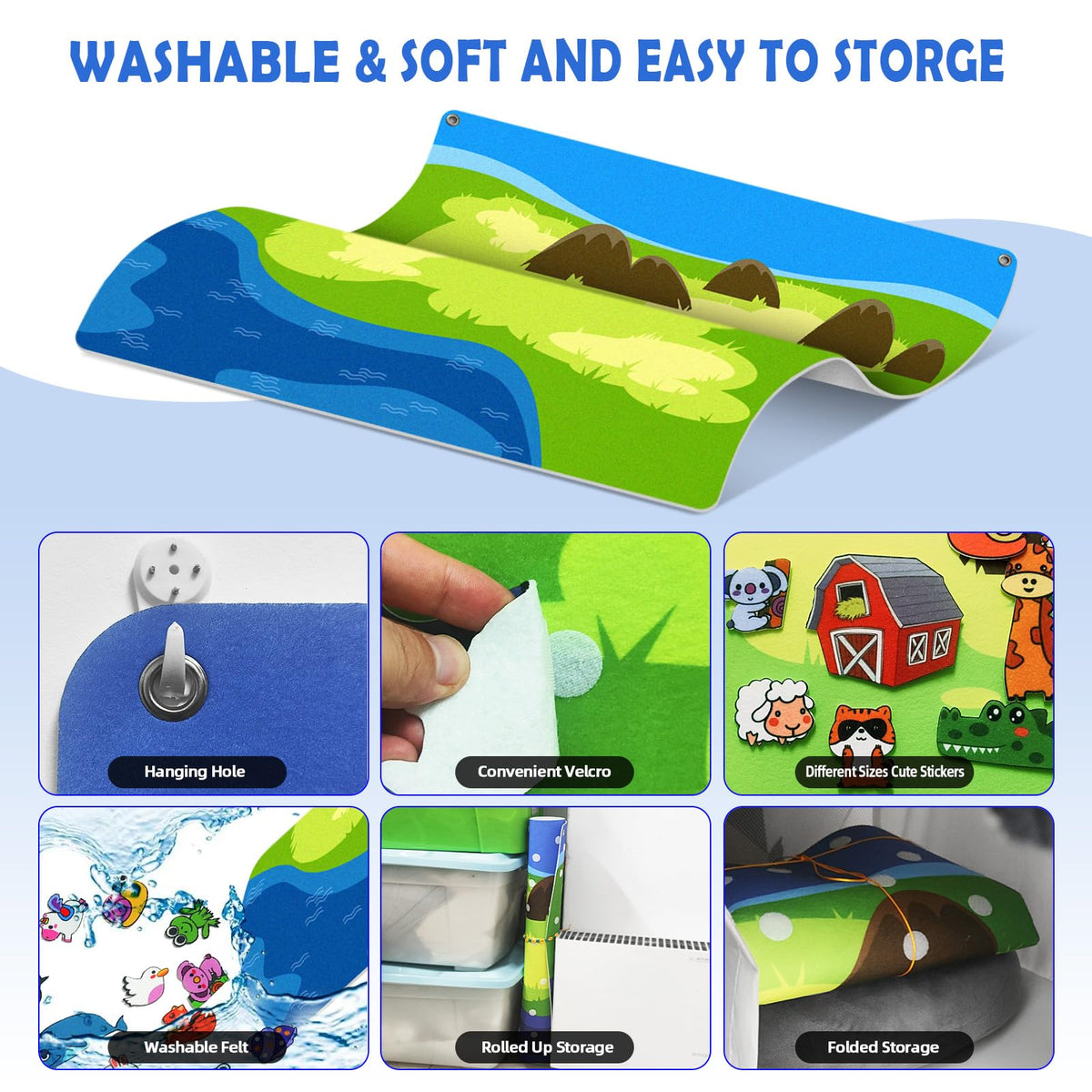 SKOLESK wall hanging setup for easy room transformation into a play wall