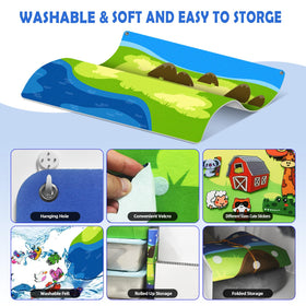 SKOLESK wall hanging setup for easy room transformation into a play wall