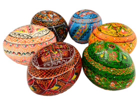 SKRRYNYA carpathian energy wooden eggs bring rustic heritage to any shelf
