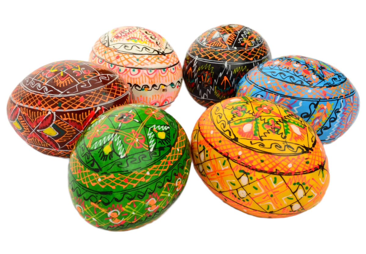 SKRRYNYA Ukraine-made wooden eggs pisanki offer heirloom display quality