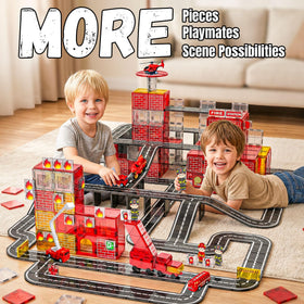 SKTMYY fire rescue tiles show aerial ladder truck in action, sparking storytelling
