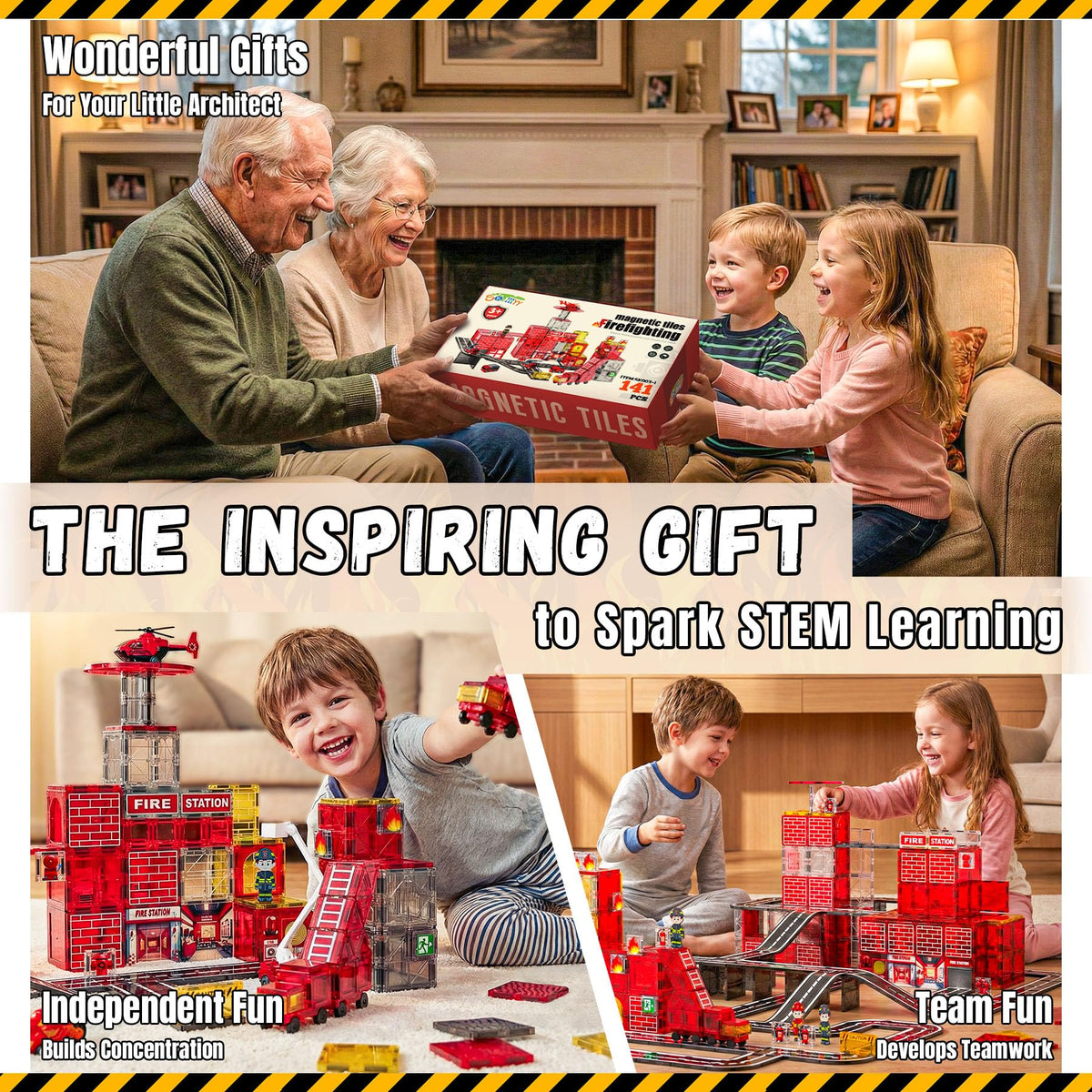 SKTMYY fire rescue tiles ideal gift for kids' playroom adventures