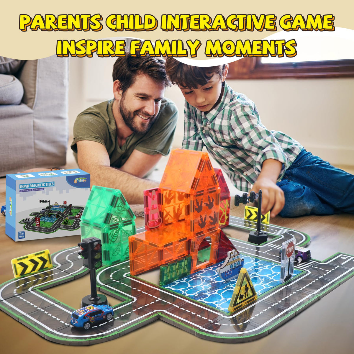 SKTMYY kids playing traffic themed tiles together