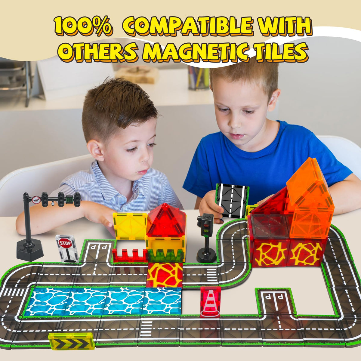 SKTMYY tiles play area with organized city layout