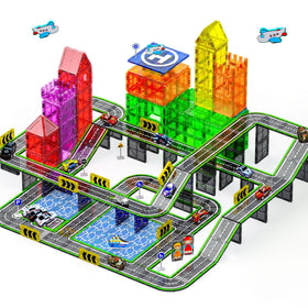 SKTMYY 121-piece road tiles set: colorful city-building for creativity
