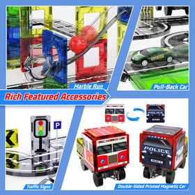 SKTMYY dual-printed tiles for quick setup of police and fire truck scenes