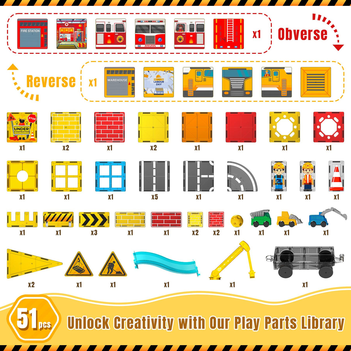 SKTMYY magnetic tiles construction site enables larger builds and spatial reasoning