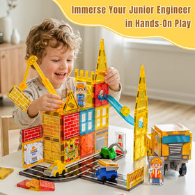 SKTMYY magnetic tiles double-sided fire station sparks versatile storytelling
