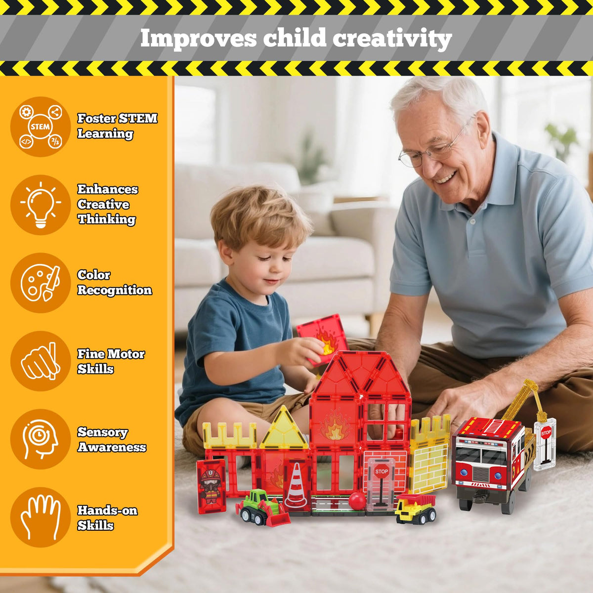 SKTMYY magnetic tiles family-play strengthens bonding during building challenges
