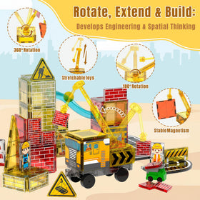 SKTMYY magnetic tiles marble run offers fast-paced tracks and cause-effect learning