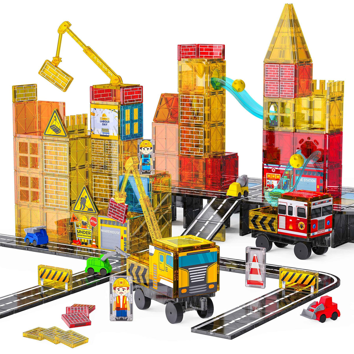 SKTMYY magnetic tiles road scene for imaginative city building and hands-on engineering
