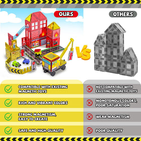 SKTMYY magnetic tiles telescopic-crane adds dynamic lifting action
