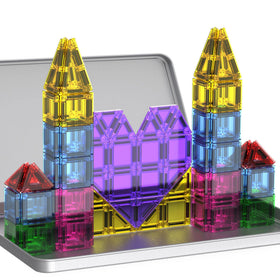 SKTMYY mini magnetic tiles in travel box for easy storage