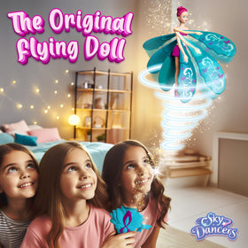 Sky Dancers Turquoise Twinkle pull-string action demonstrates effortless play