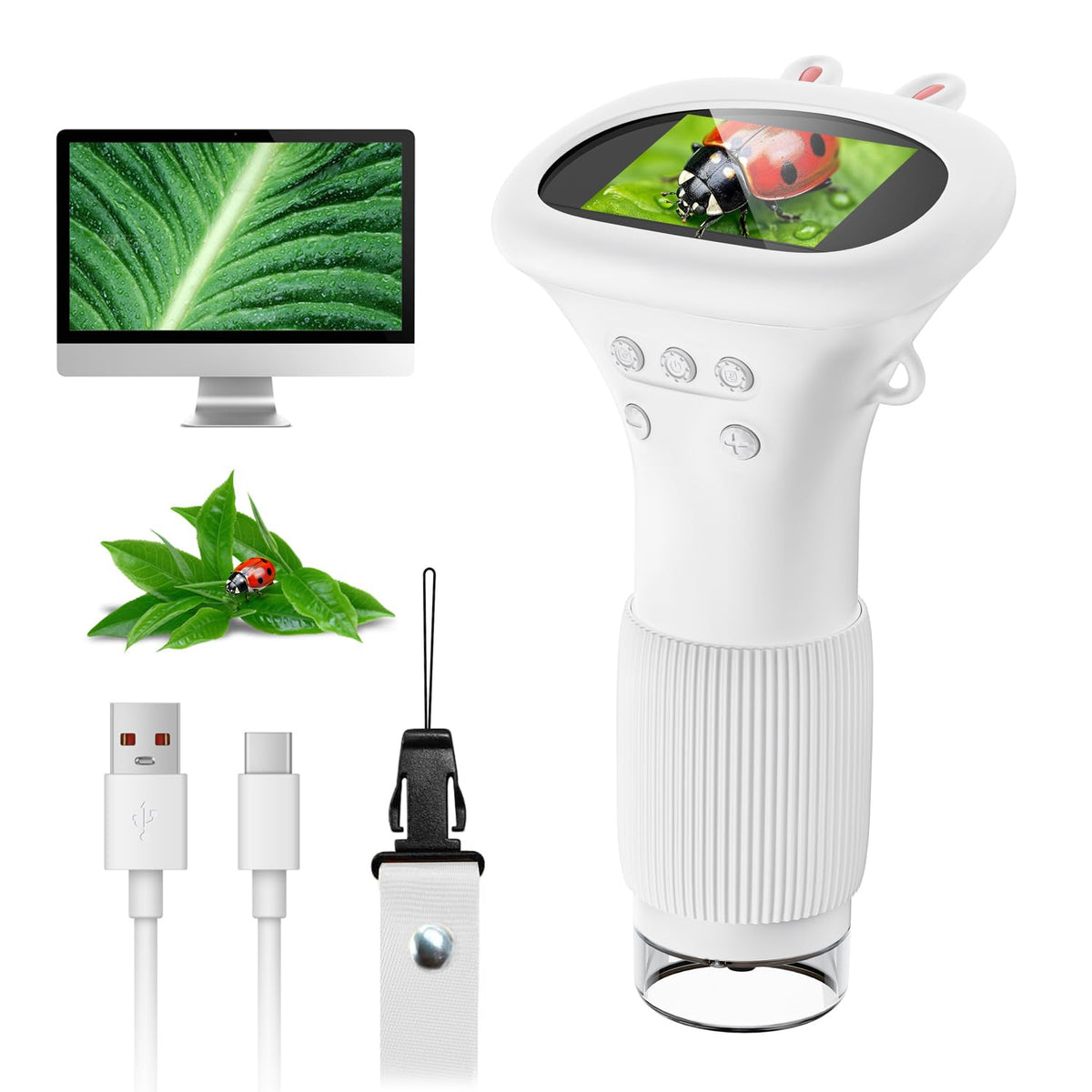SKYBASIC microscope with 2-inch display helps kids view specimens clearly