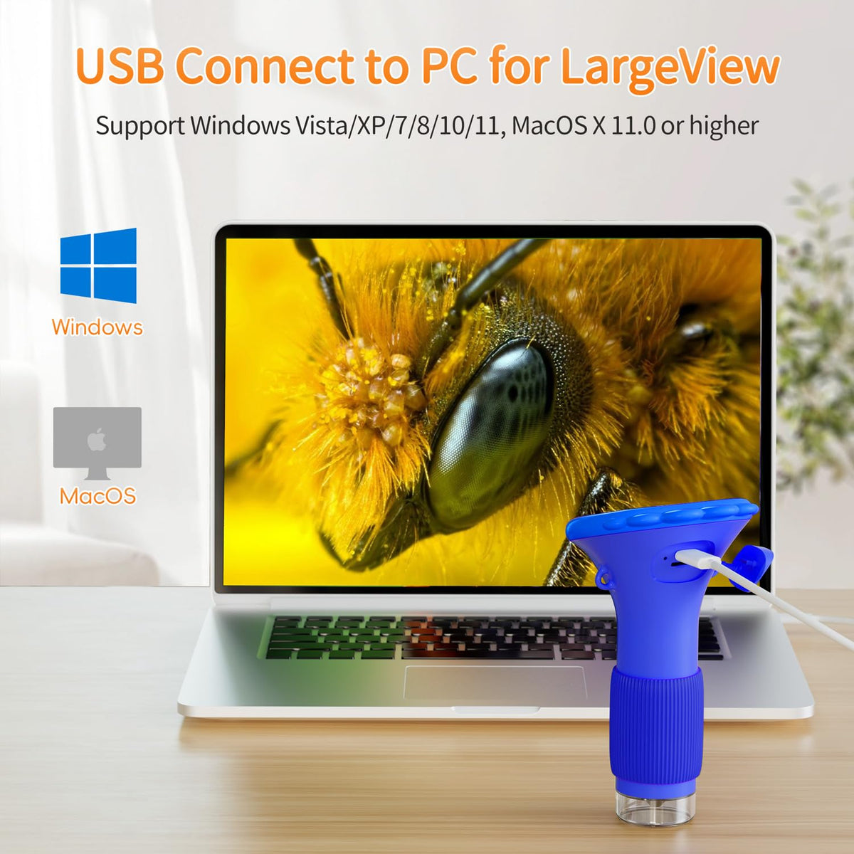 SKYBASIC USB connection enabling PC viewing on Windows or Mac