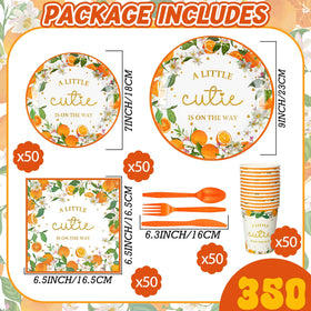 Skybooly orange 7-inch plates for quick, cheerful party plates