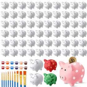 Skybooly piggy bank white front view for decorating and saving