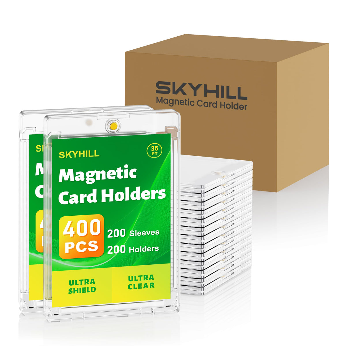 Skyhill 200ct magnetic card holders show clear display while protecting cards