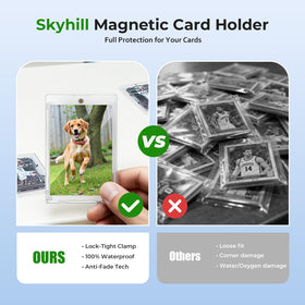 Skyhill 52ct magnetic card holders diamond-cut corners detail.