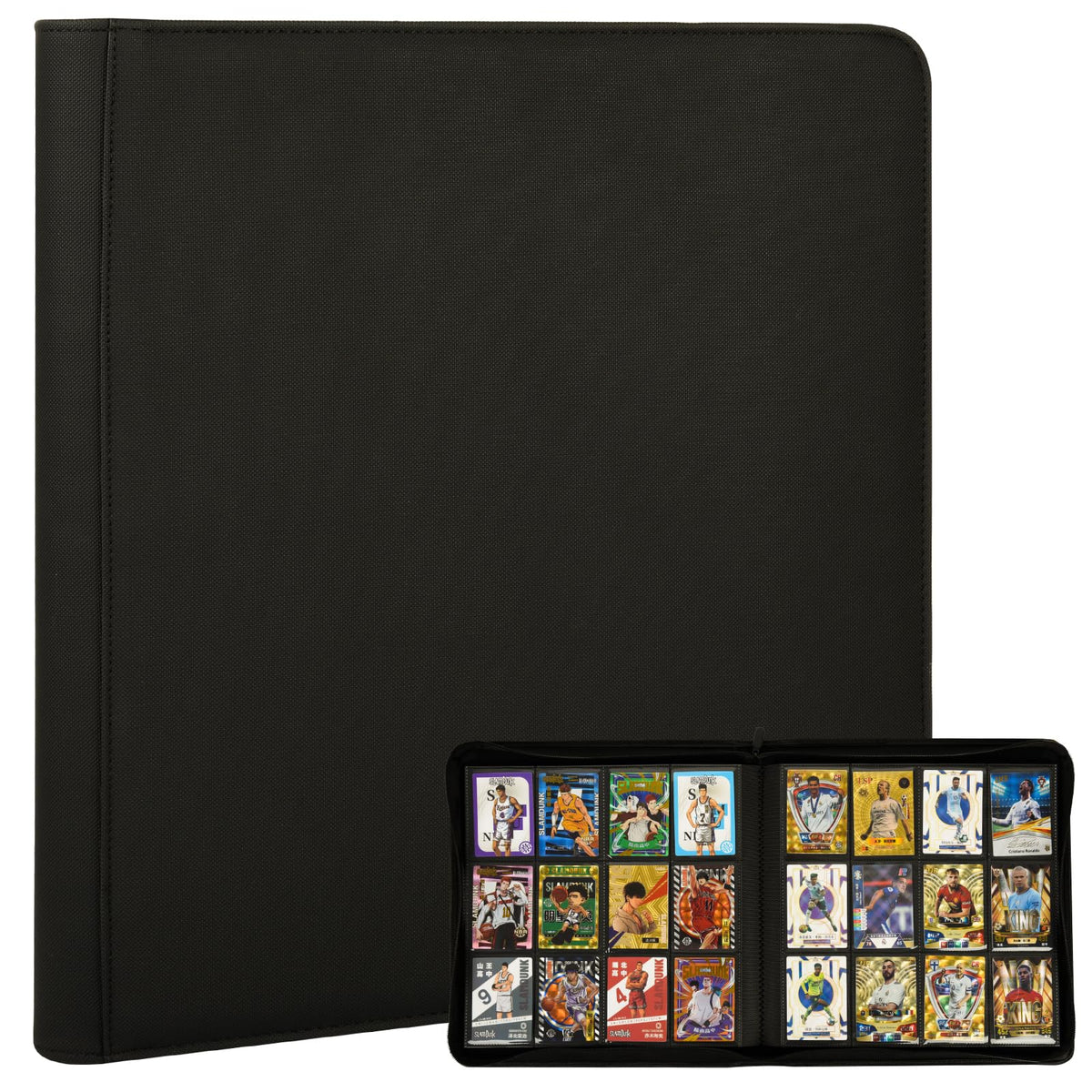 SKYHJK Card Binder front exterior with 12 pockets for 480-card capacity.