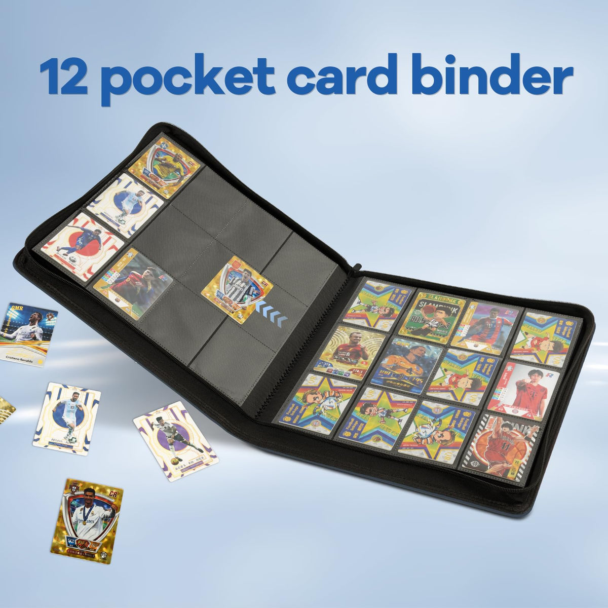Crystal clear pockets on SKYHJK binder allow previewing cards while protecting from dust