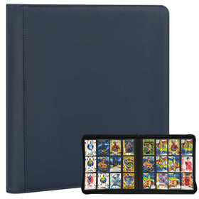 SKYHJK trading card binder with blue cover showing 480-pocket capacity for MTG and NFL cards
