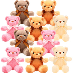 Skylety 10-pack 12-inch bears bulk in warm colors for gifting