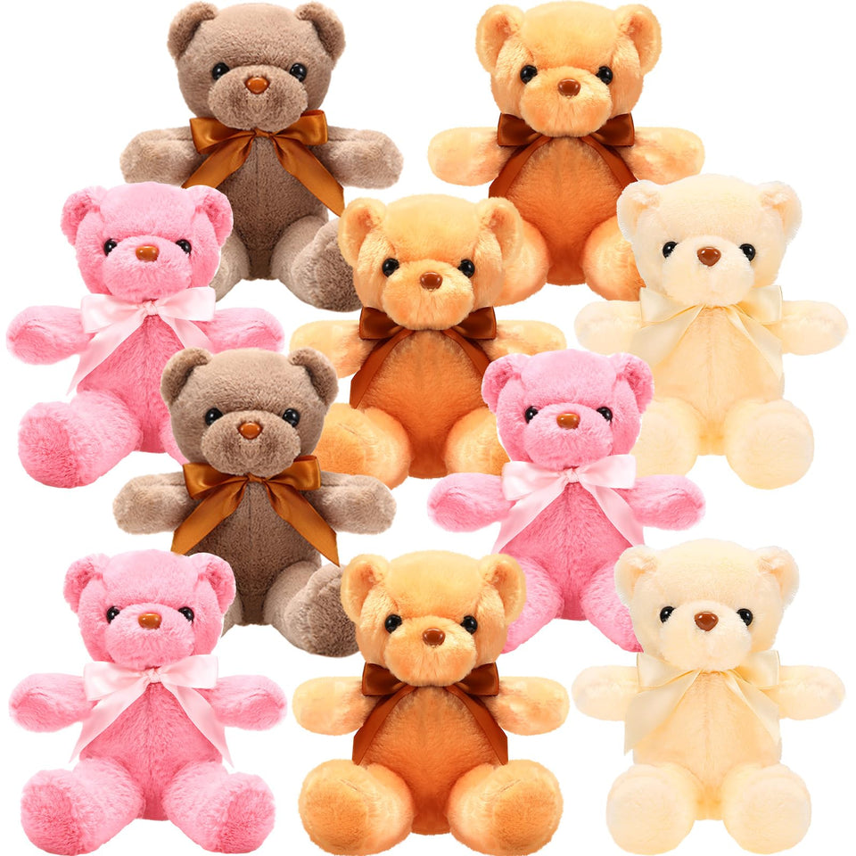 Skylety 10-pack 12-inch bears bulk in warm colors for gifting