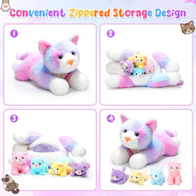 Skylety four baby kittens plush in varied shapes for collection