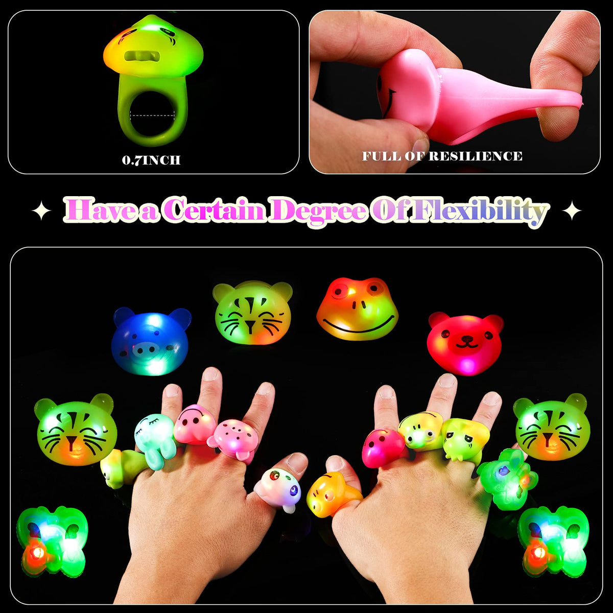 Skylety 80-pack jelly rings provide plenty of glow-in-the-dark accessories.