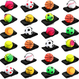 Skylety baseball-style wrist ball on string for portable play and quick rebound