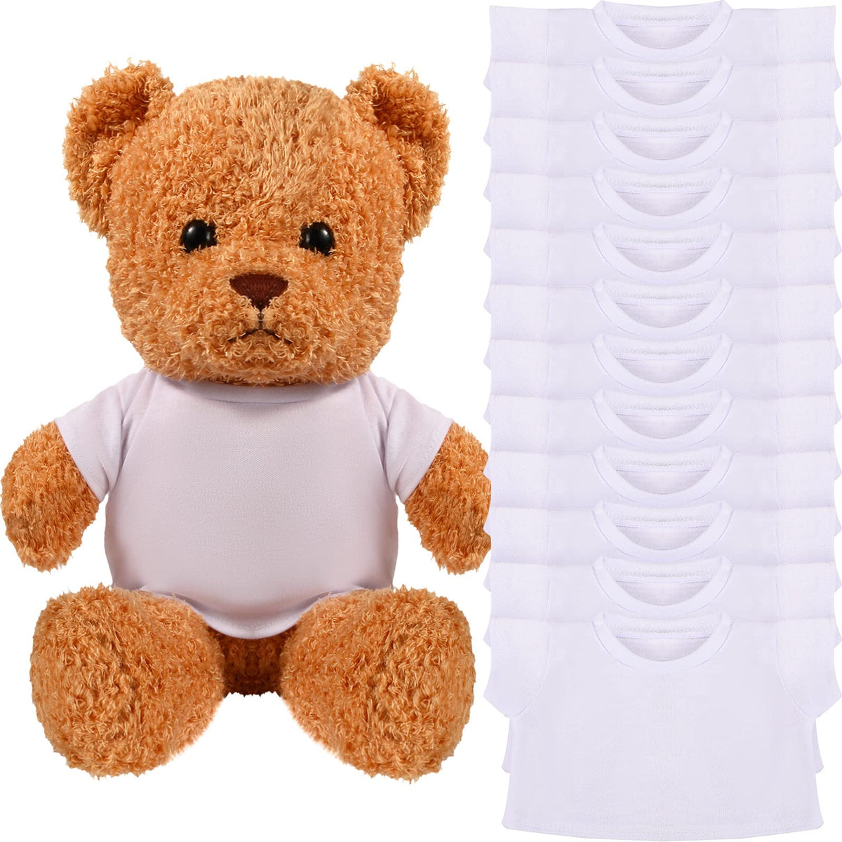 Skylety bear shirts 12-pcs pack ready outfits for 14-18 inch plush bears