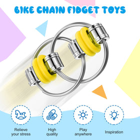 Skylety bike chain fidget purple, silent motion for anxiety-friendly use.