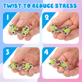 Skylety bike chain fidget red, portable fidgeting for classroom use.