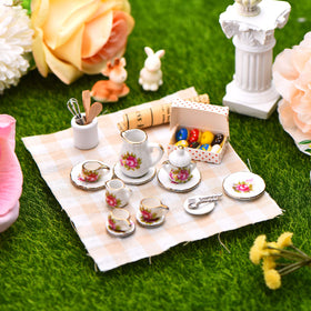 Skylety Blooming Porcelain dollhouse display piece for charming scenes