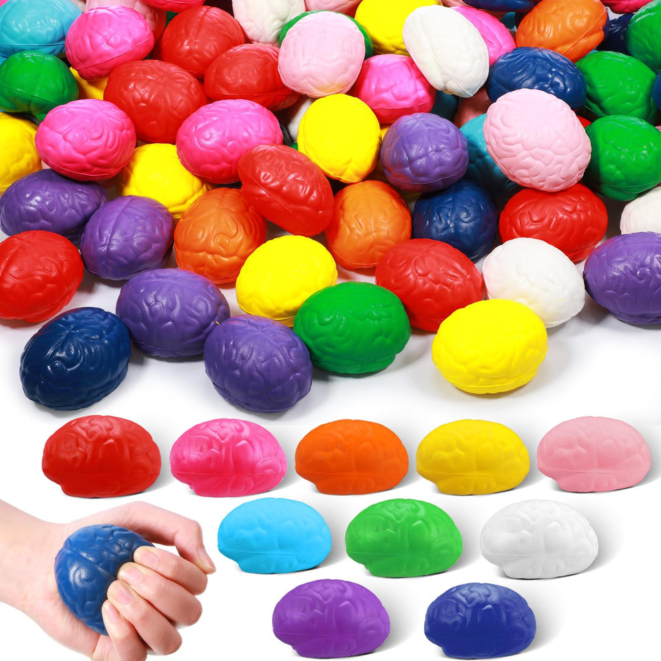 Skylety brain stress ball multi-color collection for stress relief and hand exercise