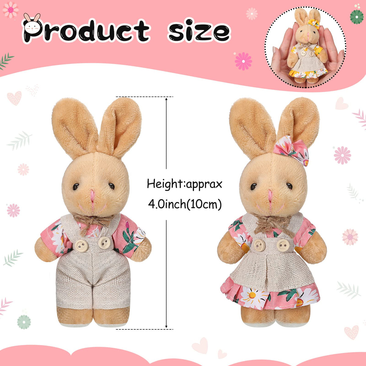 Skylety female bunny in burlap dress adds charming Easter decor