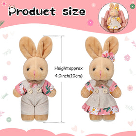 Skylety female bunny in burlap dress adds charming Easter decor