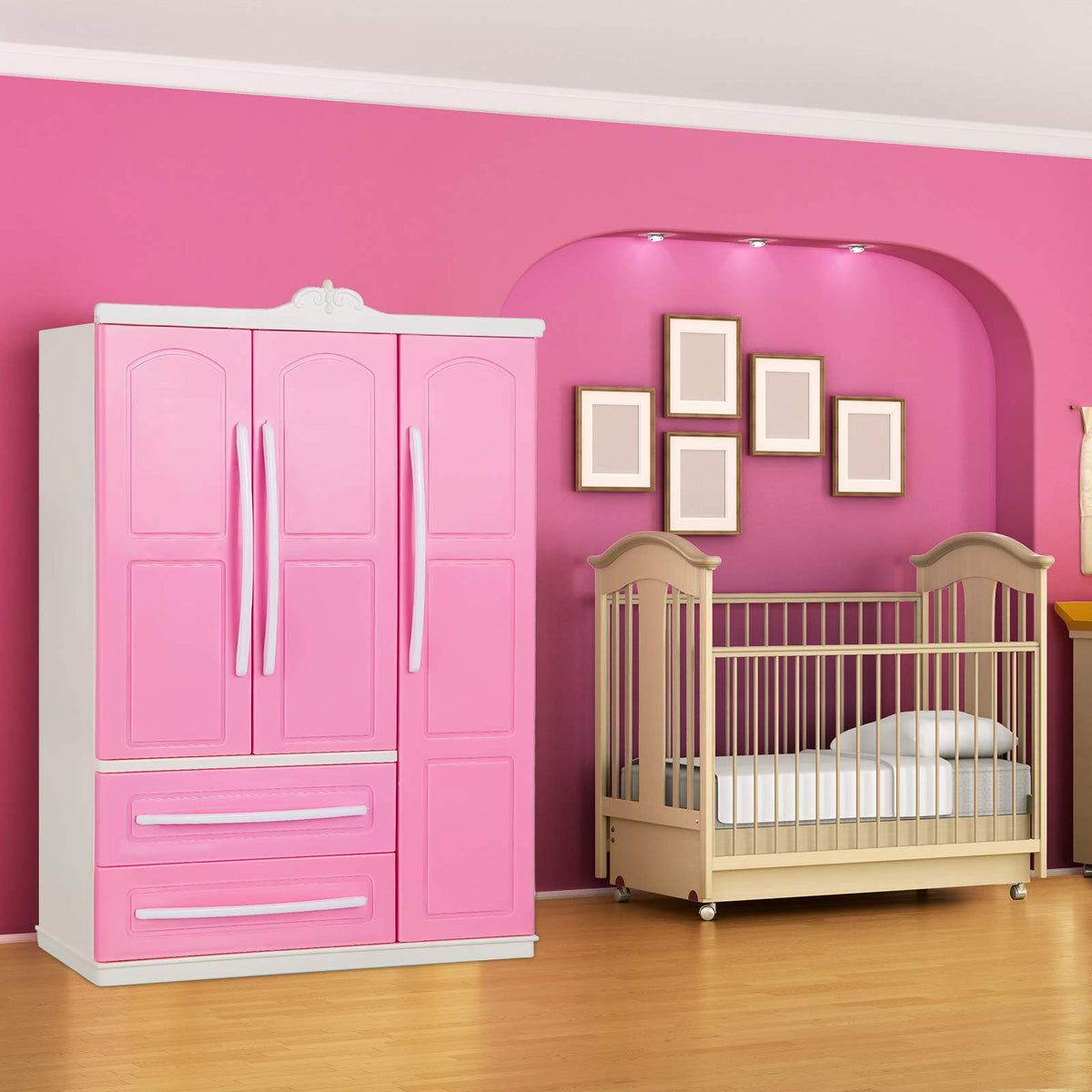 Skylety doll closet setup keeps outfits tidy and easy to find