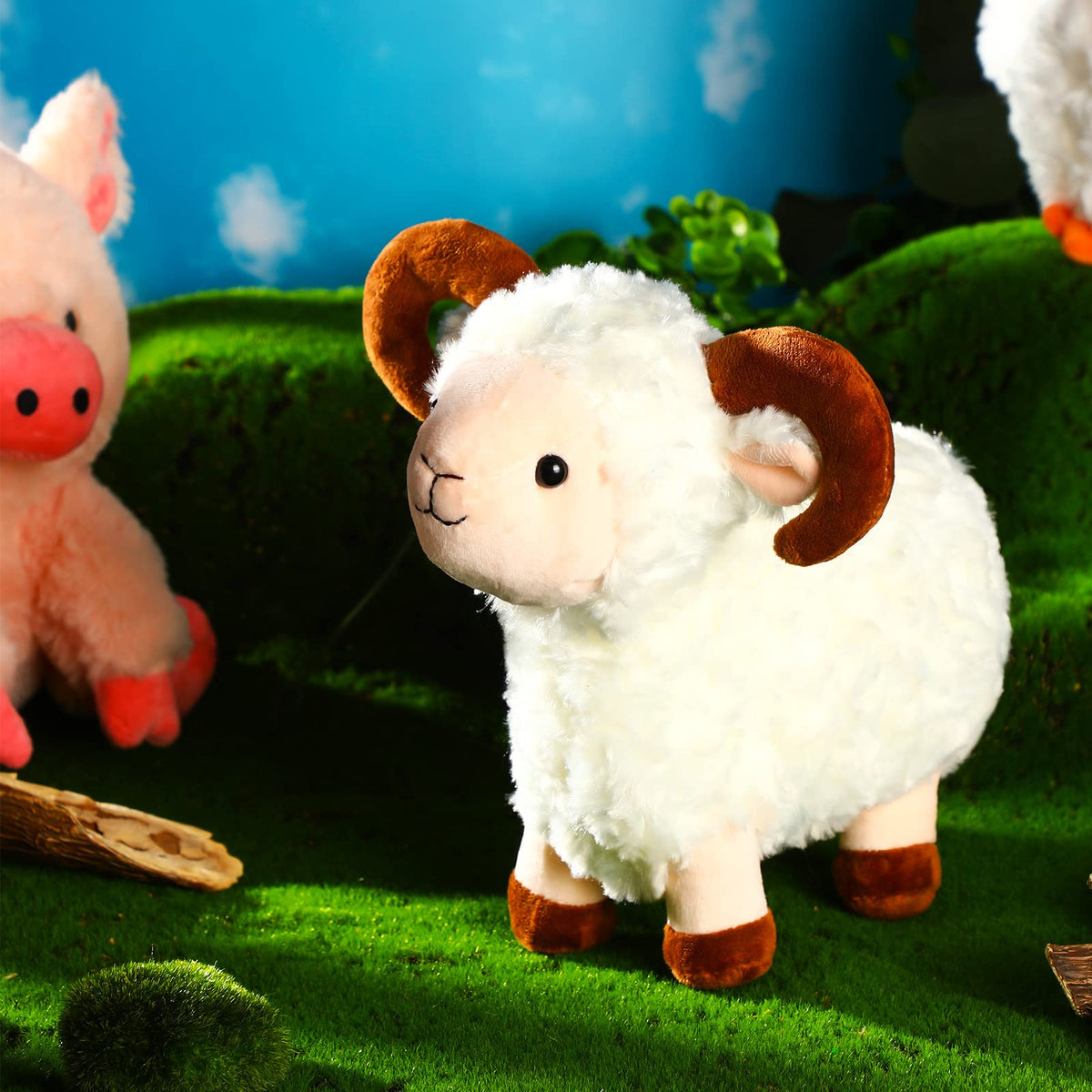 Skylety farm plush set 5pc 10inch showcases versatile decor.