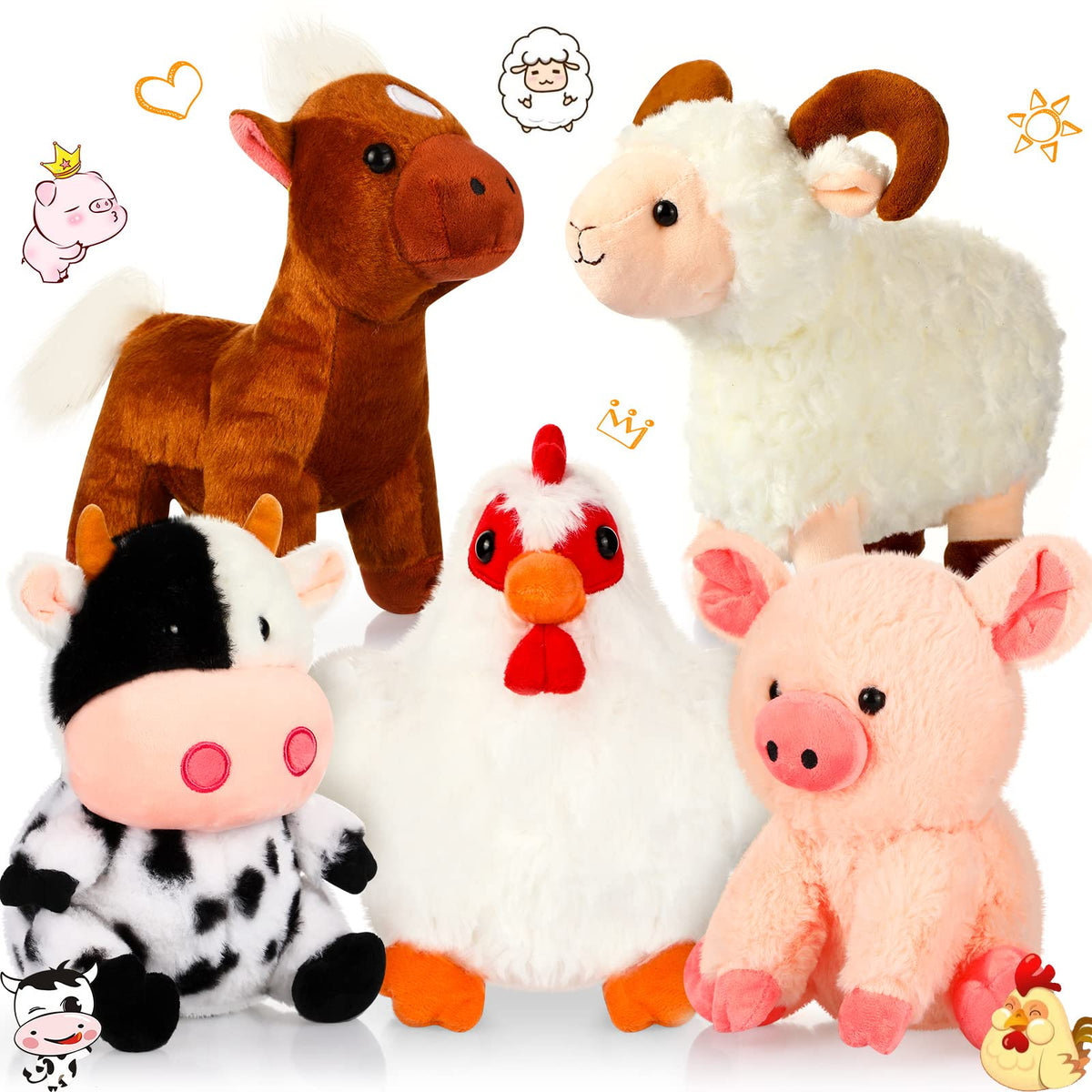 Skylety farm plush cow 10inch for cozy playtime and room decor.