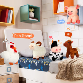 Skylety farm plush pig 10inch cuddles during storytime.
